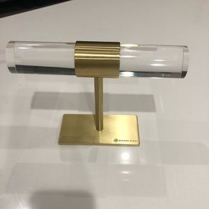 Small T-Bar Jewelry Stand In Antique Brass